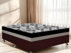 Colchão Casal D28/D33 ISO Dupla Face + Base Box Simples Corino – ORTOBOM/BIOSTAR – 1.38m – 7.4/TD