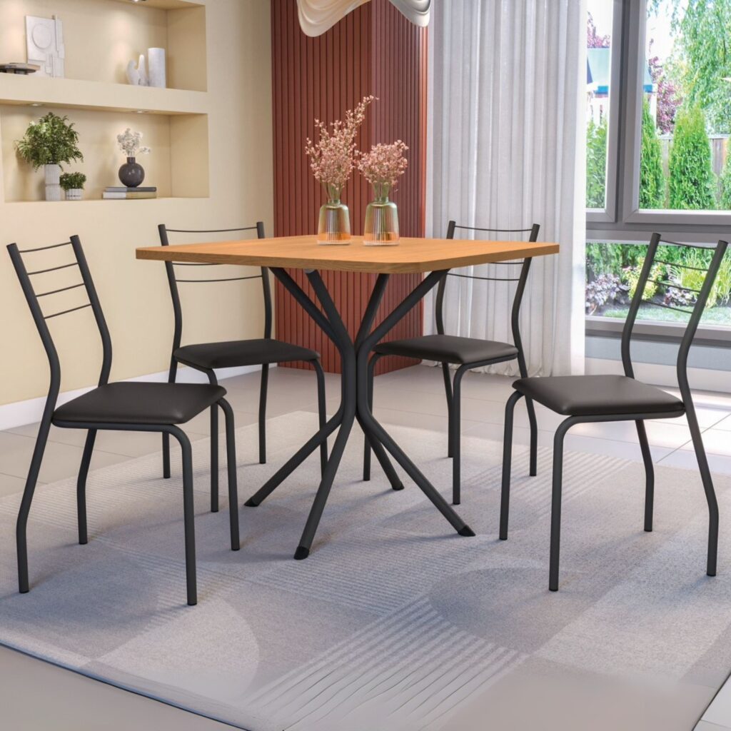 Mesa Creta 0,90x0,90m com 4 Cadeiras Malta – Kappesberg – 5.5/TD