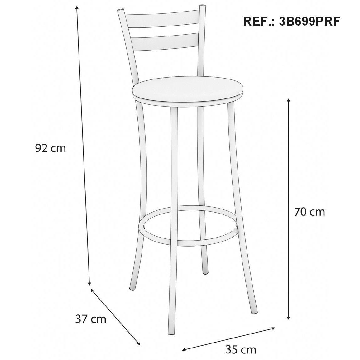 Mesa Bistrô Dublin 0,65x0,65m com 3 Banquetas Jade – Kappesberg – 4.6/TD - Imagem 3