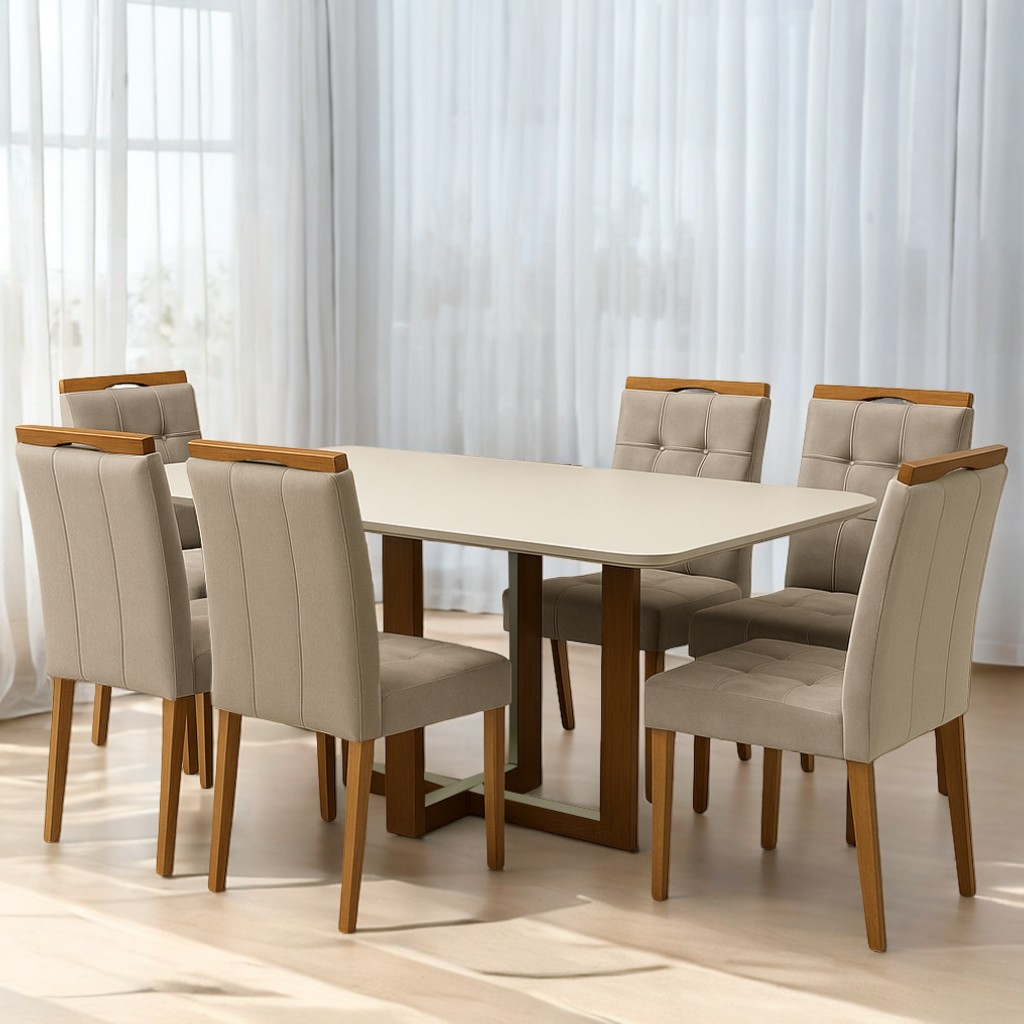 Mesa Atlas Canto Copo 160×80 com 6 Cadeiras Sophia – Art Assentos + WM Decor - 1.6/TD - Imagem 3