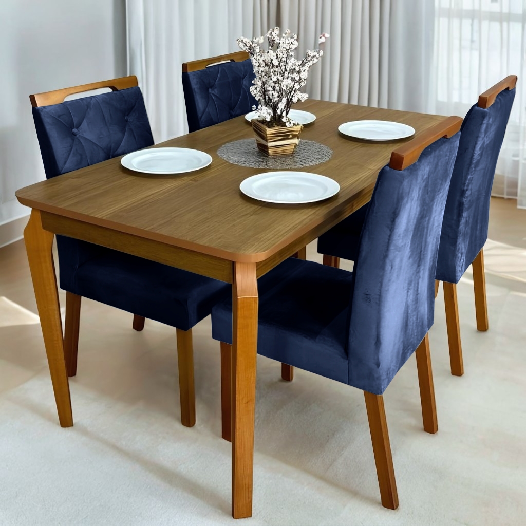Mesa Alegra 120x78 com 4 Cadeiras Yasmim – JCM Movelaria + KM Decor - 9.3/TD - Imagem 5