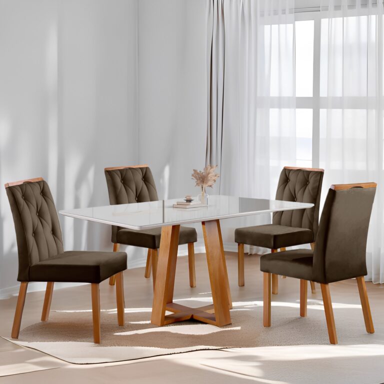 Mesa Ayres 120 com 4 Cadeiras Yasmim - VIEIRA DECOR - 1.20m - 1.0/TD - Imagem 2