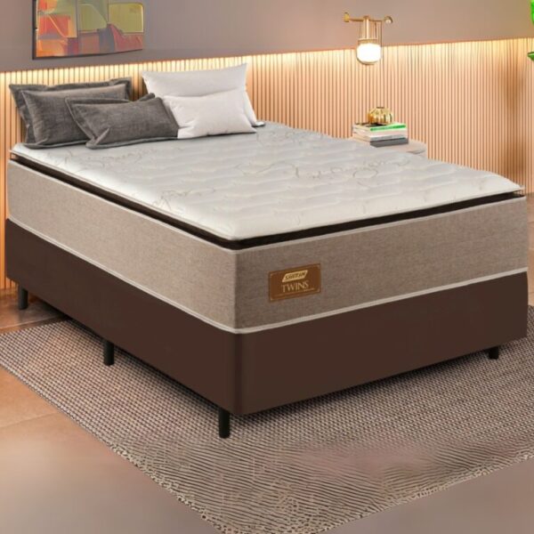 Colchão Casal Twins + Base Box Simples - Gazin Colchões - 1.38m - 7.9/TD
