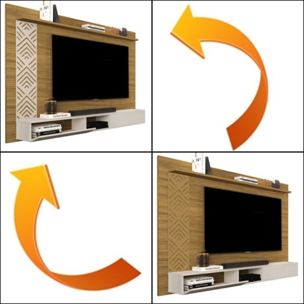 Painel até 60″ Roma Nature/Off White - MADEC/VJ MÓVEIS - 1.70m - 3.4/TD - Imagem 4