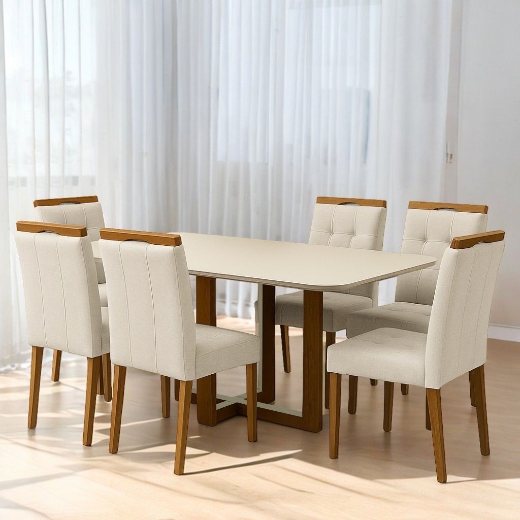 Mesa Atlas Canto Copo 160×80 com 6 Cadeiras Sophia – Art Assentos + WM Decor - 1.6/TD - Imagem 11