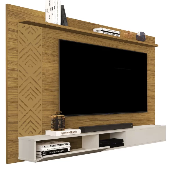 Painel até 60″ Roma Nature/Off White - MADEC/VJ MÓVEIS - 1.70m - 3.4/TD - Imagem 2