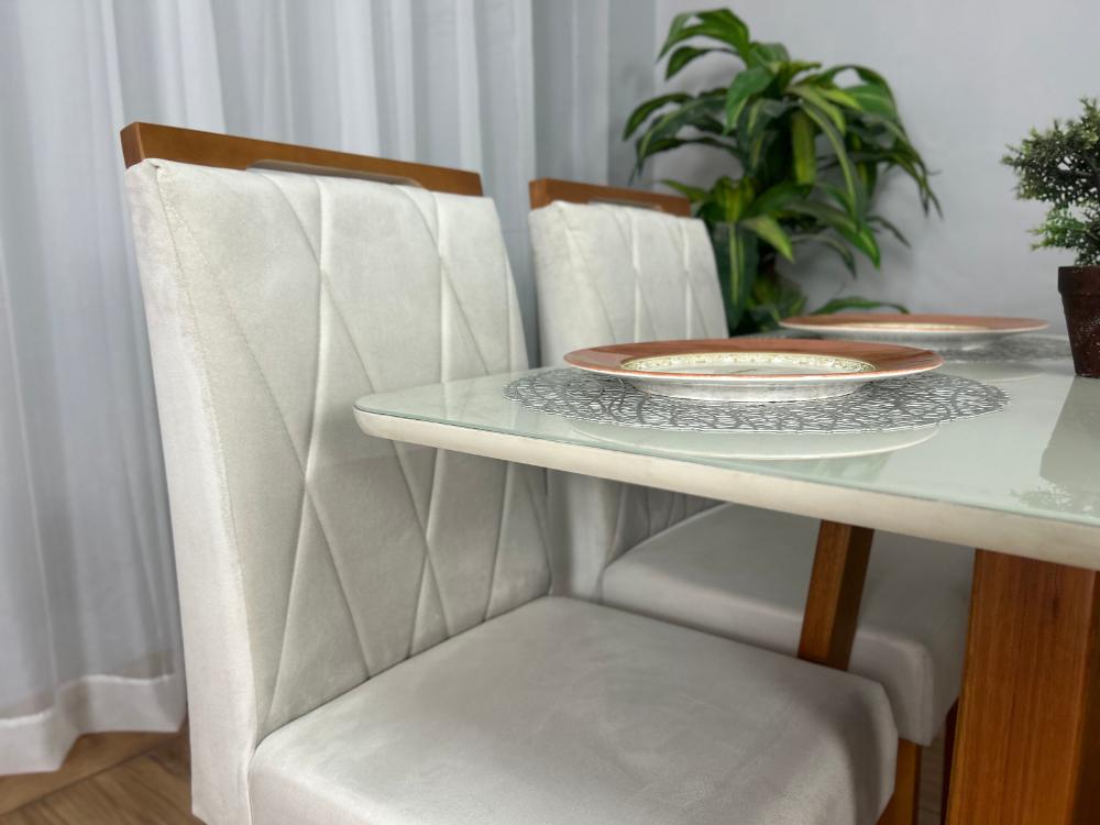 Mesa de Jantar Bali 1.20m com 4 Cadeiras Isa - Minas Plac/Ouro Decor - 1.20m - 1.1/LD - Imagem 6