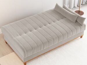 Sofá Cama Luna/Duna Veludo Marfim – VIERO MÓVEIS – 1.80m – 8.8/TD