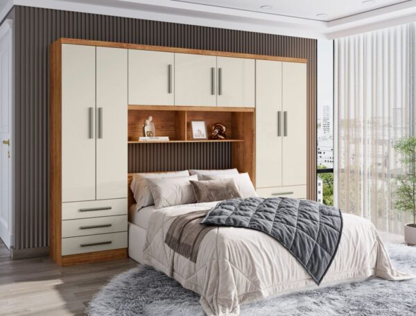 Guarda-Roupa Acoplado México 5 Portas + Floripa 2 Portas Casal(NÃO CONVEM CAMA) - 2,73m - 1.0/LD