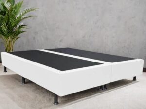 Base Box Queen Simples Corino Branco – ALTO NÍVEL CAMAS E COLCHÕES – 1.58m – 3.0/TD
