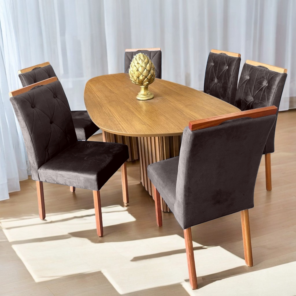 Mesa Isis 180x96 com 6 Cadeiras Yasmim – Leifer + KM Decor - 1.4/TD - Imagem 3