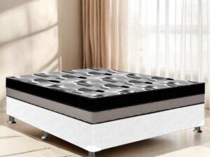 Colchão Casal D28/D33 ISO Dupla Face + Base Box Simples Corino – ORTOBOM/BIOSTAR – 1.38m – 7.4/TD