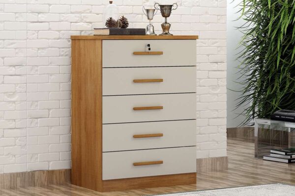 Cômoda Áustria 5 Gavetas – Novo Horizonte – 69cm  – 3.6/TRA - Imagem 3