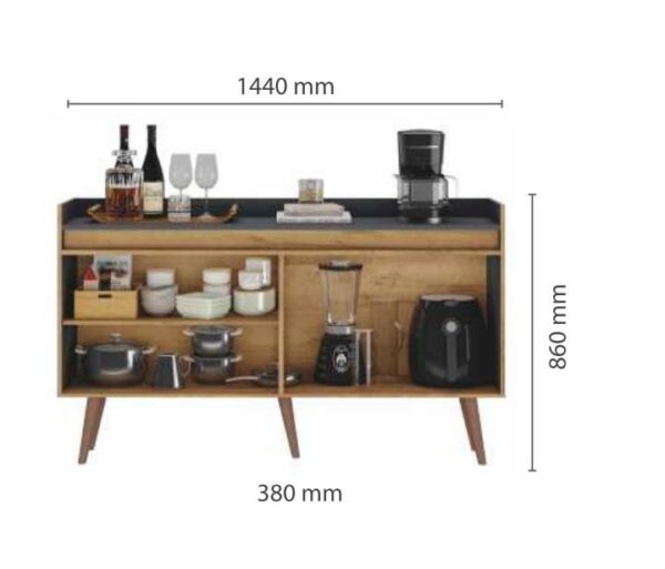 Buffet 04 Portas Retro - Atualle - 1.44m - 2.5/TD/CW - Imagem 3