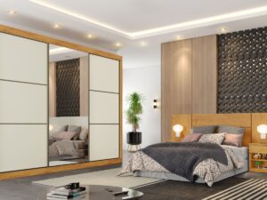 Roupeiro Bragança 3P com 1 Porta Espelhada – Europa Móveis – 2.26m – 1.7/SR