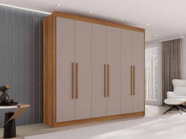 Roupeiro Itália 6P6G 100%MDF - Salleto - 2.40m - 1.4/SR - Imagem 2