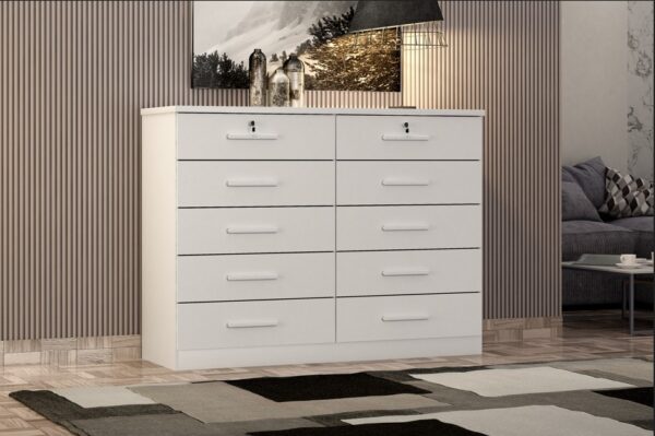 Cômoda Deca 10 Gavetas – NOVO HORIZONTE – 136cm – 5.8/TRA