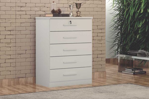 Cômoda Áustria 5 Gavetas – Novo Horizonte – 69cm  – 3.6/TRA