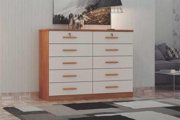 Cômoda Deca 10 Gavetas – NOVO HORIZONTE – 136cm – 5.8/TRA - Imagem 3