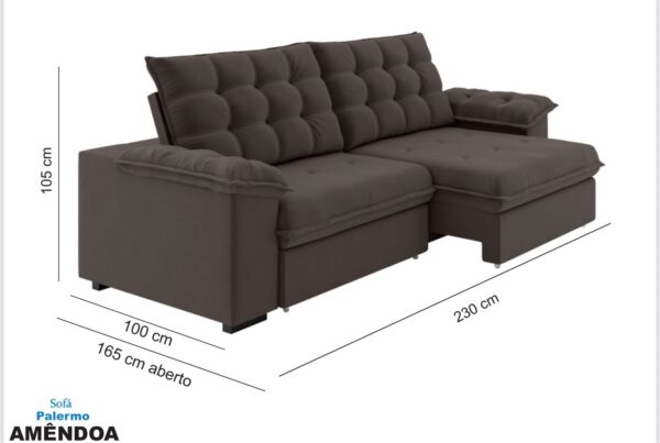 Estofado Palermo Slim 2,30m Best House - 2.30m - 1.3/TRA - Imagem 3