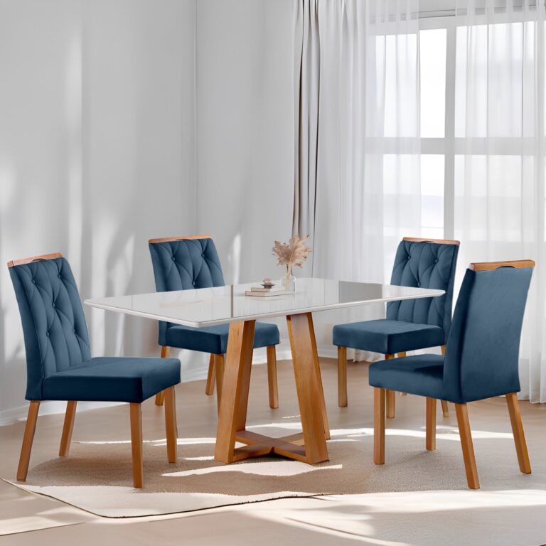 Mesa Ayres 120 com 4 Cadeiras Yasmim - VIEIRA DECOR - 1.20m - 1.0/TD - Imagem 5