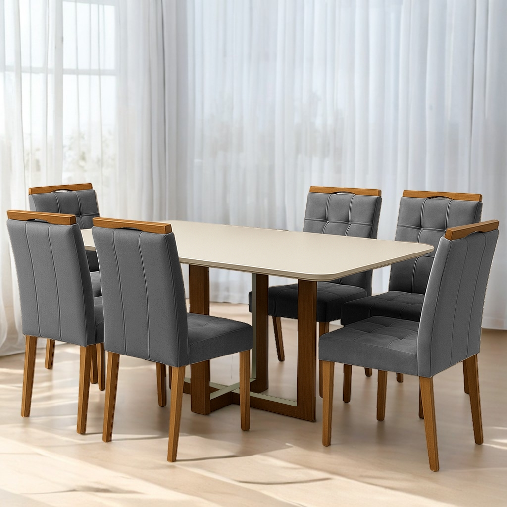 Mesa Atlas Canto Copo 160×80 com 6 Cadeiras Sophia – Art Assentos + WM Decor - 1.6/TD - Imagem 5