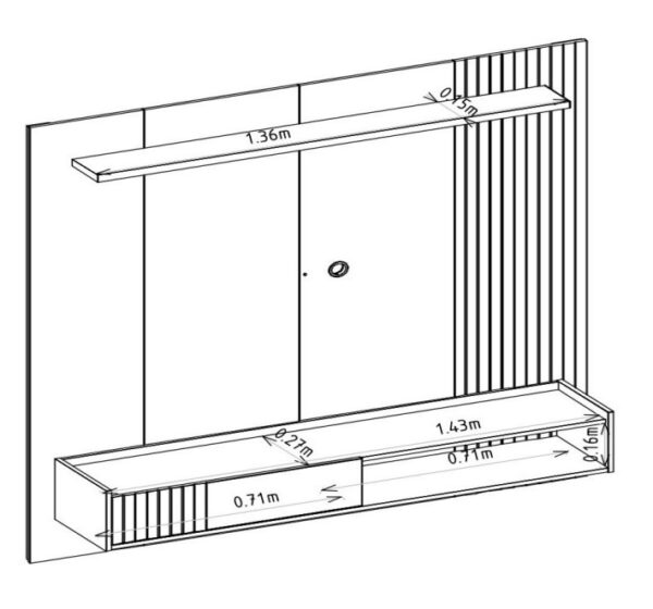 Painel Home até 65″ Dublin - Linea Brasil - 1.60m - 3.3/TD - Imagem 7