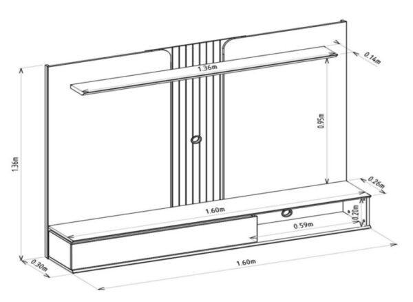 Painel Home até 65″ Friburgo - LINEA BRASIL - 1.60m - 3.3/SR - Imagem 10