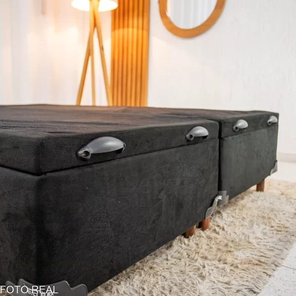 Base Box Baú Casal Bipartido Carioca Sued – 138x188x40 – Bioflex – 8.8/RF - Imagem 4