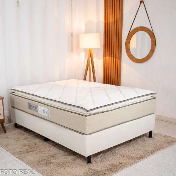 Box Casal Bipartida Nosso Sonho + Colchão Casal Copacabana  - 1.38m - 1.1/RF