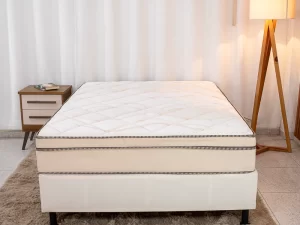 Box Casal Nosso Sonho + Colchão Casal Ipanema Molas Ensacadas – Portobel – 1.38m – 9.8/RF