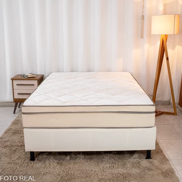 Box Casal Nosso Sonho + Colchão Casal Ipanema Molas Ensacadas - Portobel - 1.38m - 9.8/RF - Imagem 2