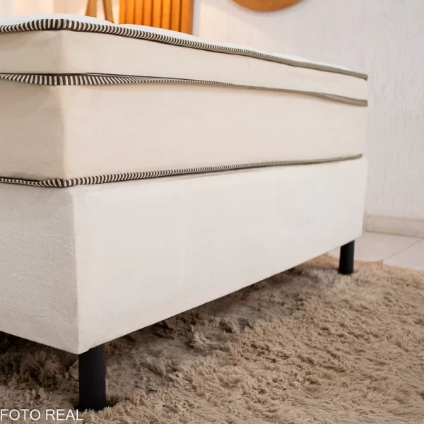 Box Casal Nosso Sonho + Colchão Casal Ipanema Molas Ensacadas - Portobel - 1.38m - 9.8/RF - Imagem 3