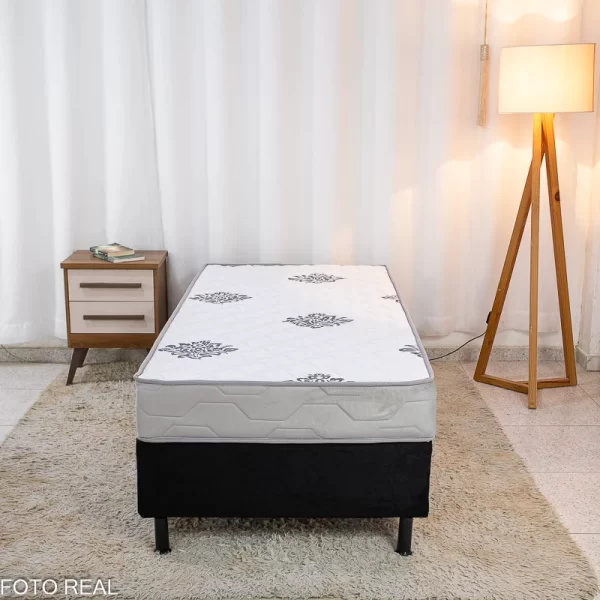 Cama Box Solteiro Sued + Colchão Confort Premium D28 – Nosso Sonho/Inovaflex – 88x188 – 4.8/RF - Imagem 2