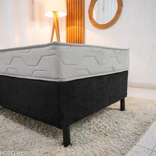 Cama Box Solteiro Sued + Colchão Confort Premium D28 – Nosso Sonho/Inovaflex – 88x188 – 4.8/RF - Imagem 3