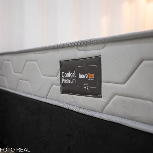 Cama Box Solteiro Sued + Colchão Confort Premium D28 – Nosso Sonho/Inovaflex – 88x188 – 4.8/RF - Imagem 4
