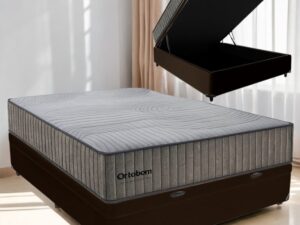 Colchão Casal Exclusive Foam + Base Box Baú Preto – ORTOBOM + BIOSTAR – 138x188cm – 1.8/TD