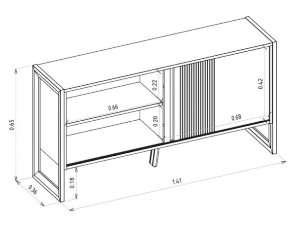 Rack até 55″ Gold - Linea Brasil - 1.41m - 2.4/TD - Imagem 5