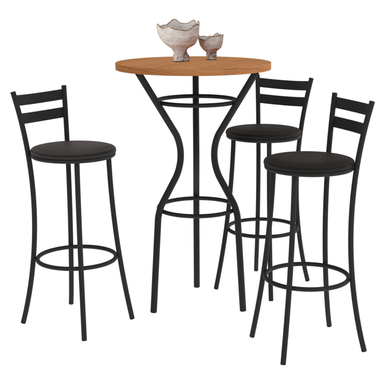 Mesa Bistrô Dublin 0,65x0,65m com 3 Banquetas Jade – Kappesberg – 4.6/TD - Imagem 2