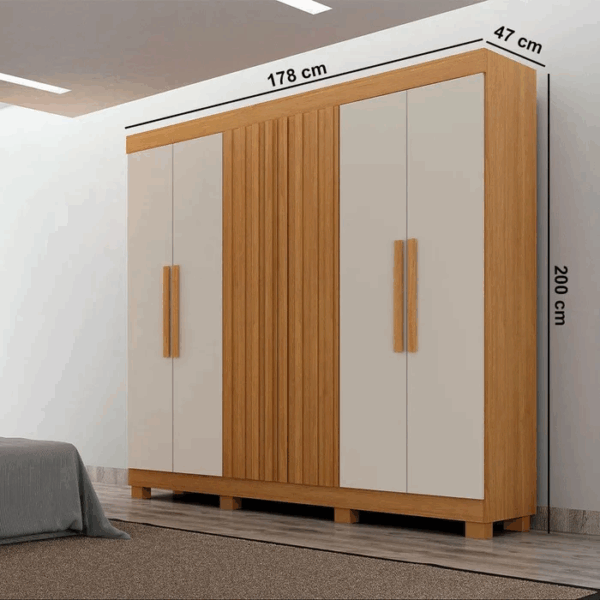 Guarda-Roupa Delta 6 Portas 100%MDF – Leifer – 178cm – 8.1/CW - Imagem 3