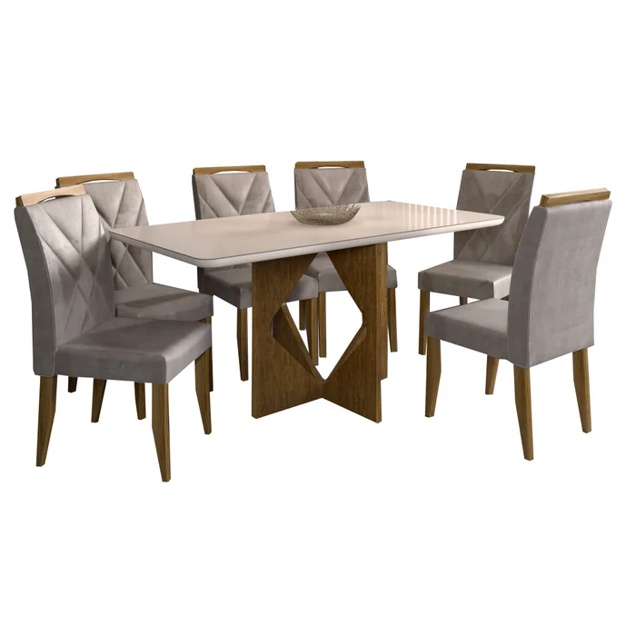 Mesa de Jantar Madri 1,60×0,80 com 6 Cadeiras Califórnia - 1.4/LD - Imagem 2