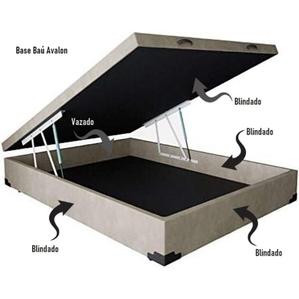 Base Box Queen Baú Corino Branco - ALTO NÍVEL CAMAS E COLCHÕES - 1.58m - 8.5/TD - Imagem 3