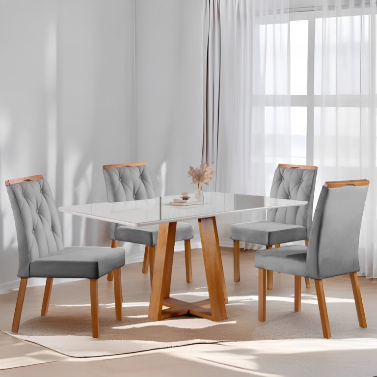 Mesa Ayres 120 com 4 Cadeiras Yasmim - VIEIRA DECOR - 1.20m - 1.0/TD - Imagem 3