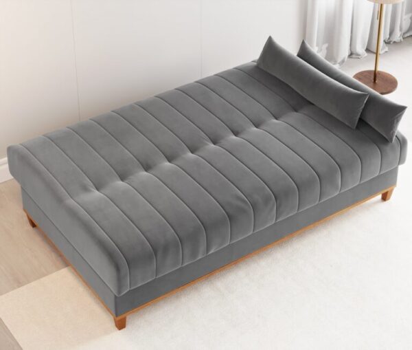 Sofá Cama Luna/Duna Veludo Marfim - VIERO MÓVEIS - 1.80m - 8.8/TD - Imagem 4