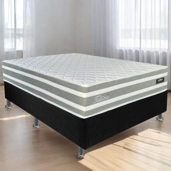 Colchão Casal Talismã D28 + Base Box Simples - DESIGN COLCHÕES/ALTO NÍVEL - 7.5/RF