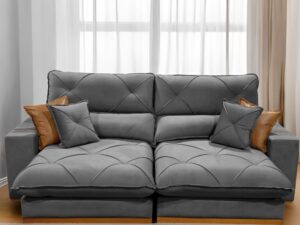 Estofado Sofa Aquiles/Gran Bello 2.10m Linho Retratil/Reclinavel D33 Molas Ensacadas – 1.6/RF