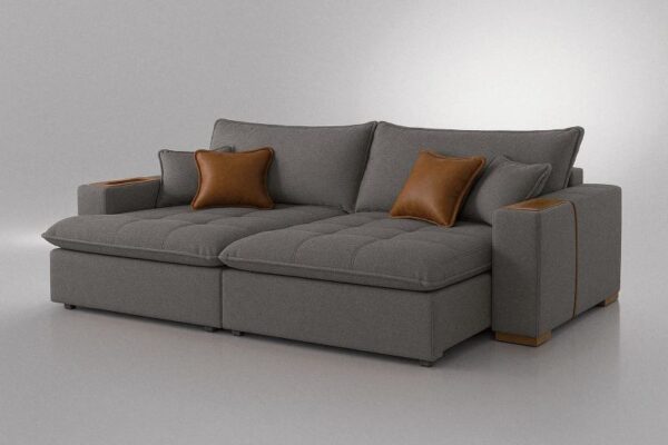 Estofado Sofá Cama Belize - Confort Lar Estofados - 2.40m - 2.0/SR - Imagem 2