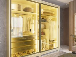 Roupeiro Platinum 2 Portas Vidro Reflecta – Gelius – 1.68m – 3.0/SR