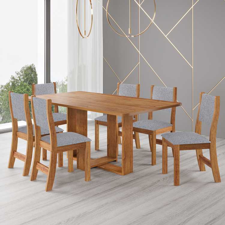 Mesa Luar/Luna 160x80 + 6 Cadeiras Sol - Viero Móveis - 7.7/SR - Imagem 2