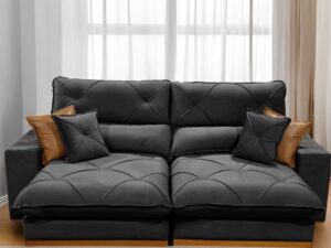Estofado Sofa Aquiles/Gran Bello 2.10m Linho Retratil/Reclinavel D33 Molas Ensacadas – 1.6/RF